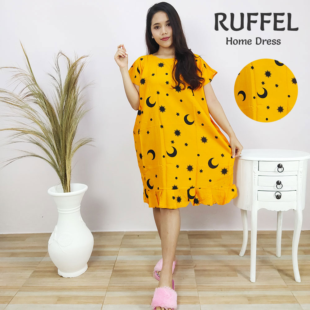 Daster Ruffle Jumbo Motif Bulan